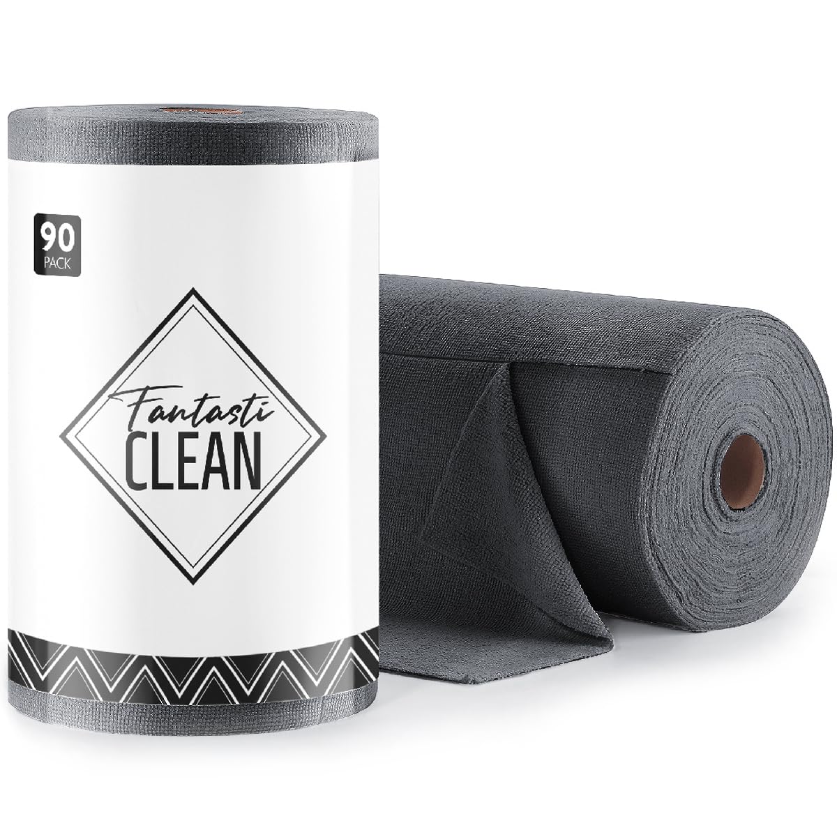 Fantasticlean Microfiber Cleaning Cloth Roll- 40 Sheets, 12" x 12" (White)