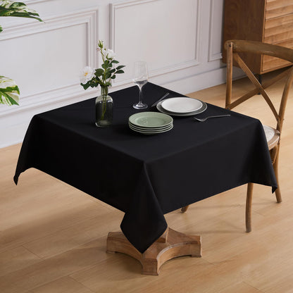 VidaFete Classic Series 10 Pack 90 * 132inch Black Rectangle Tablecloth