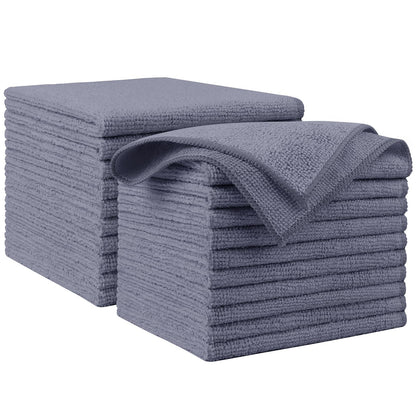 AIDEA Microfiber Cleaning Cloth Blue-50PK,Microfiber Towels for Cars 12×12"