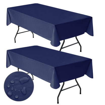 Waterproof Vinyl White Tablecloth With Flannel Backing 2 Pcs 60x120 In
