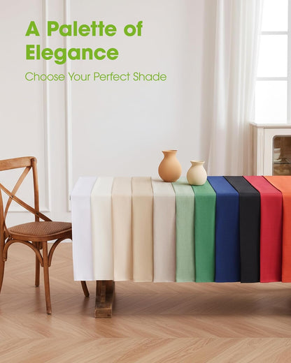 Pureegg Rectangle Linen Tablecloth Waterproof & Stain Resistant, Wrinkle-Free Table Cloth Adds Elegance and Protection, Ideal for Dining, Party, Wedding and Outdoor, 52 x 70 Inch, Beige