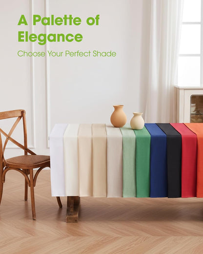 Pureegg Rectangle Linen Tablecloth Waterproof & Stain Resistant, Wrinkle-Free Table Cloth Adds Elegance and Protection, Ideal for Dining, Party, Wedding and Outdoor, 52 x 70 Inch, White