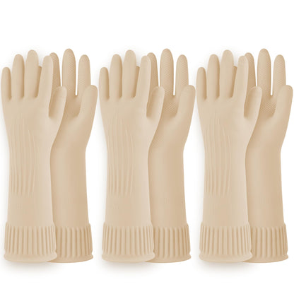 Mamison Rubber Dishwashing Gloves, Non-Slip Kitchen, Pink Medium, 2 Pairs