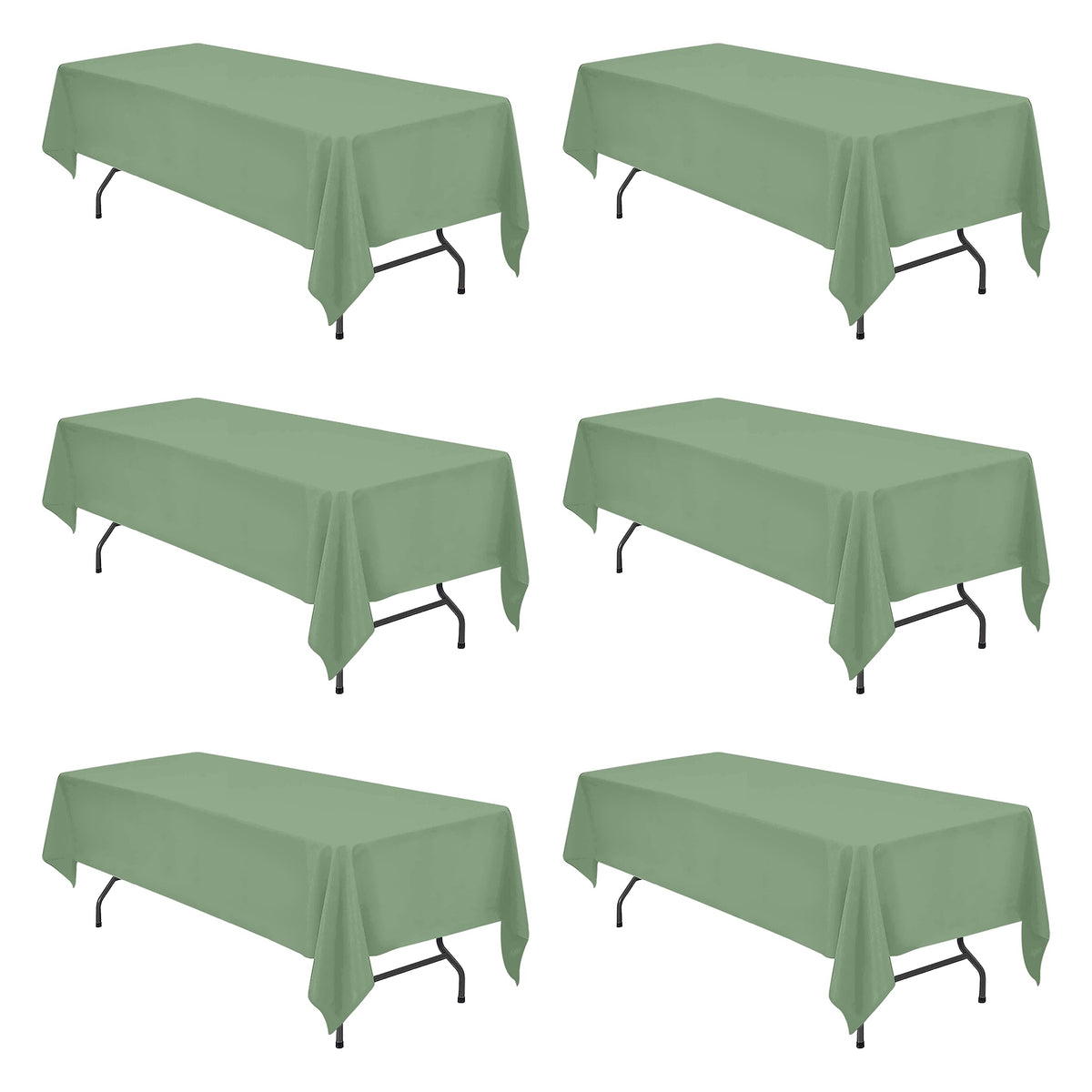 BRILLMAX 6 Pack White Tablecloths 60x126 Inch for 8ft Rectangle Tables