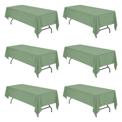 BRILLMAX 6 Pack White Tablecloths 60x126 Inch for 8ft Rectangle Tables
