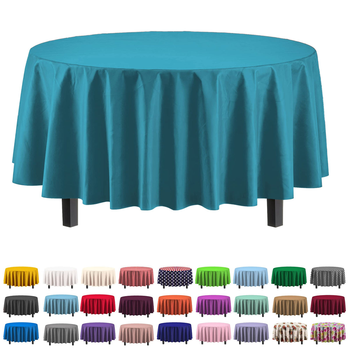 Exquisite Navy Plastic Table Cloth Disposable 6 Pack - 54 x 108 Inch Rectangle Tablecloth for 6 Foot Tables - Waterproof Table Cover for Party Wedding Birthday Graduation BBQ Catering