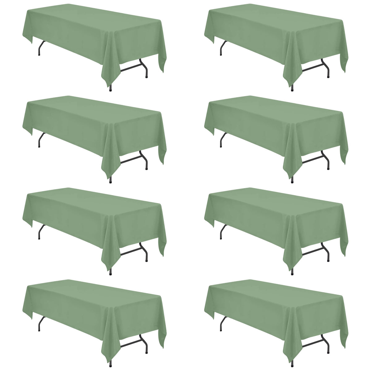 BRILLMAX 6 Pack White Tablecloths 60x126 Inch for 8ft Rectangle Tables