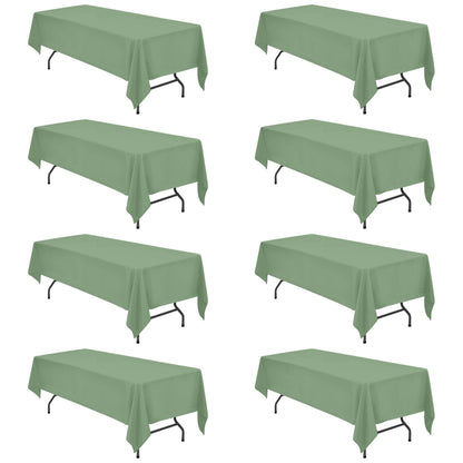 BRILLMAX 6 Pack White Tablecloths 60x126 Inch for 8ft Rectangle Tables