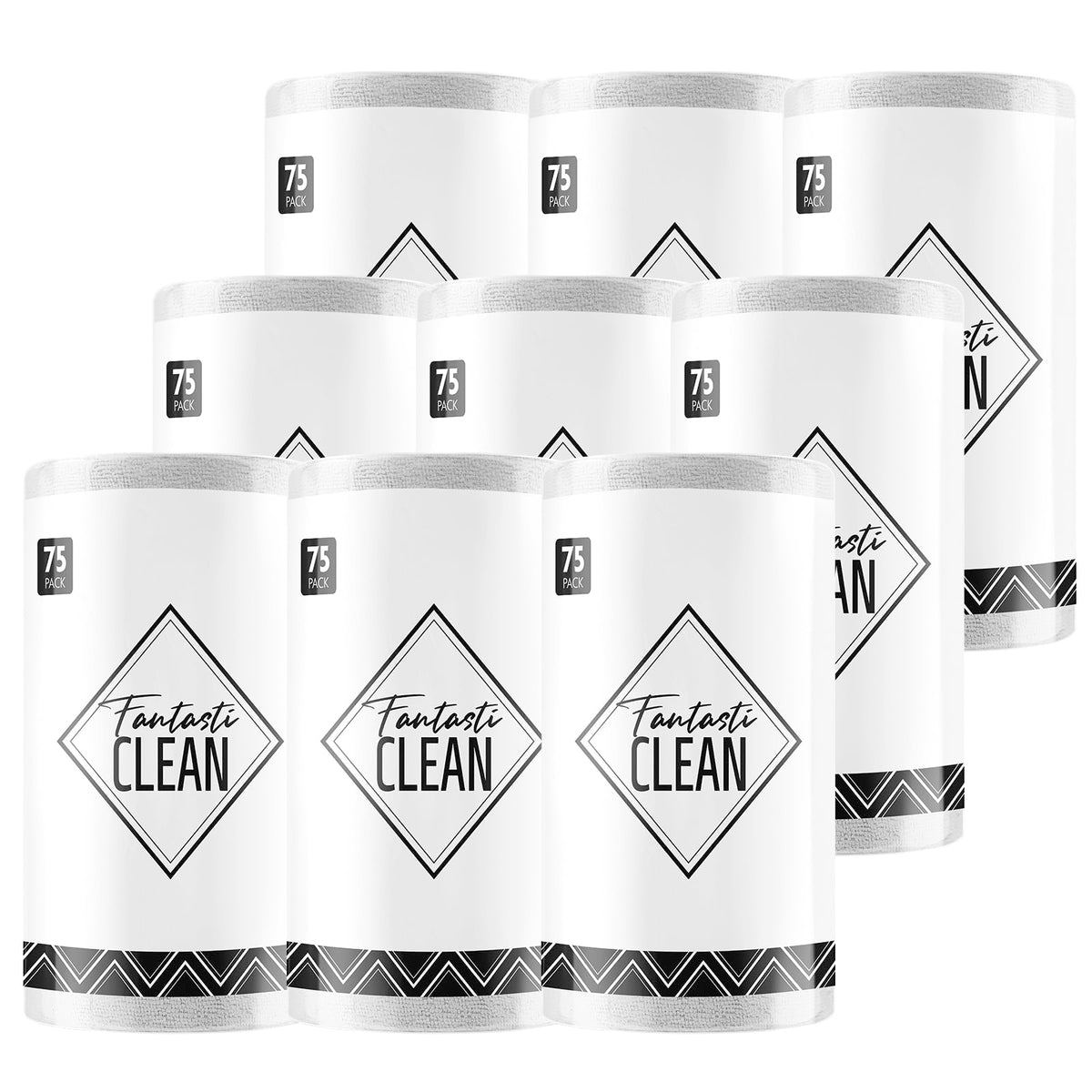 Fantasticlean Microfiber Cleaning Cloth Roll -75 Pack, 12" x 12" (Pink)