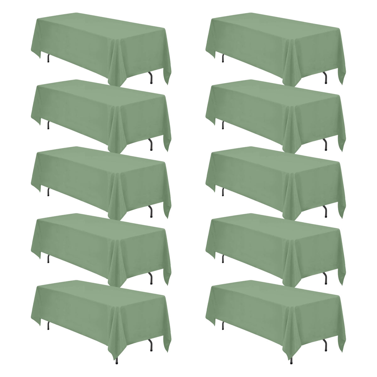 BRILLMAX 6 Pack White Tablecloths 60x126 Inch for 8ft Rectangle Tables