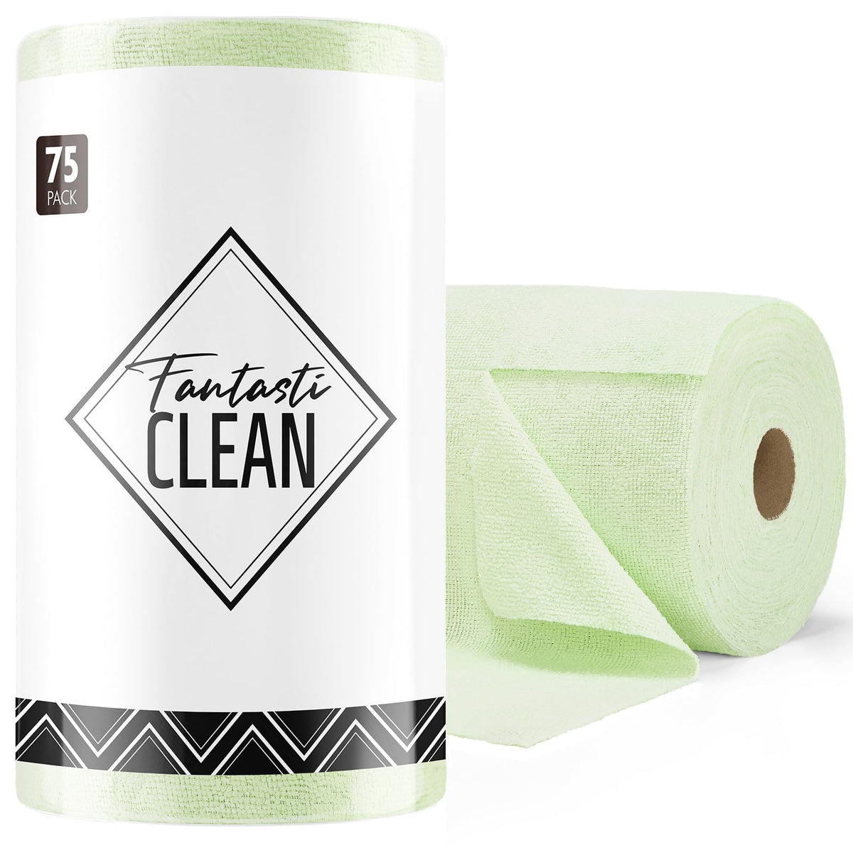 Fantasticlean Microfiber Cleaning Cloth Roll -75 Pack, 12" x 12" (Pink)