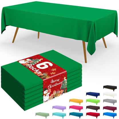 Smiry Plastic Disposable Waterproof Table Cloth - 54 x 108 Inch, 6 Packs