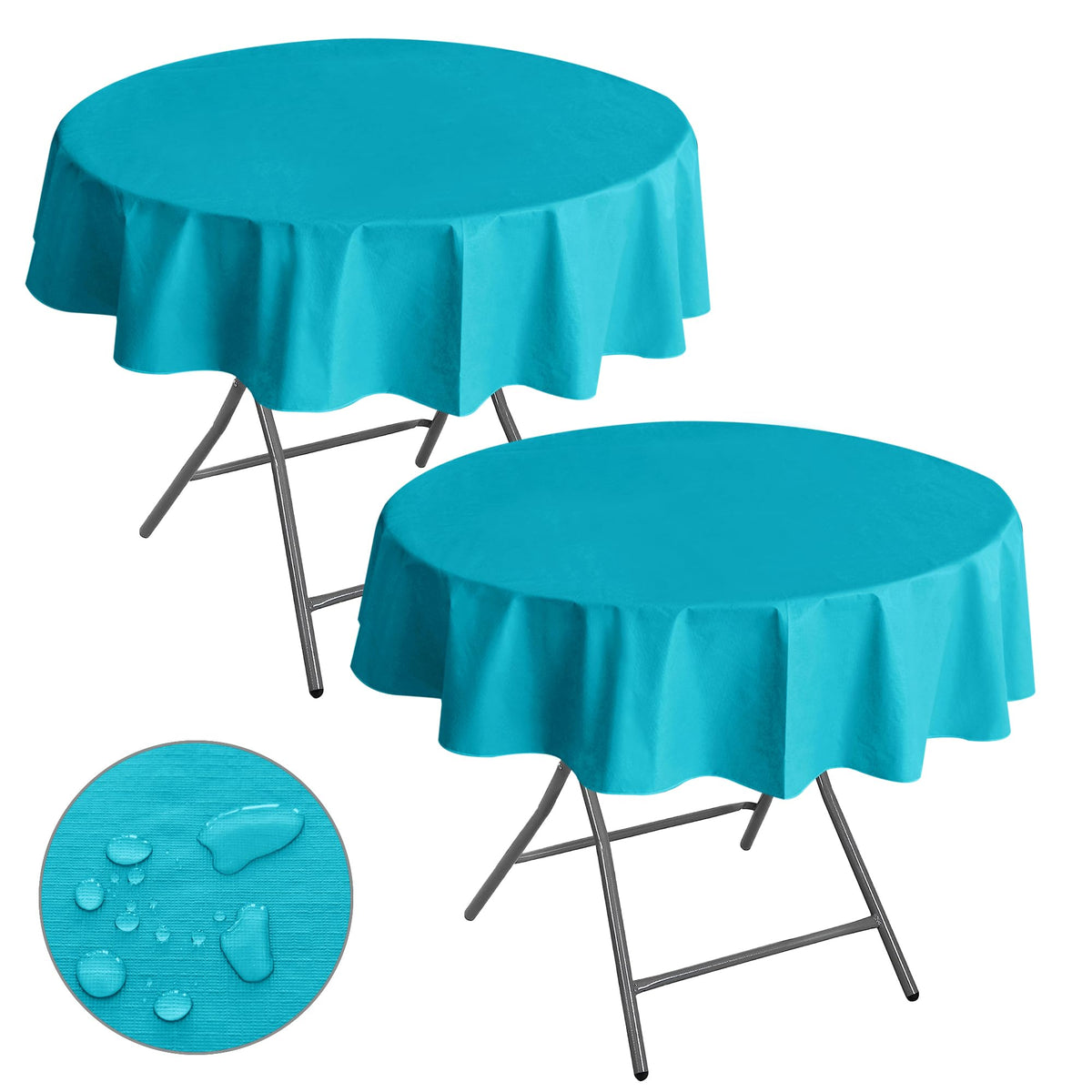Waterproof Vinyl White Tablecloth With Flannel Backing 2 Pcs 60x120 In