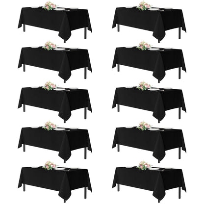 sancua 2 Pack White Table Cloth 60x102 Inch for 6 Feet Rectangle Tables