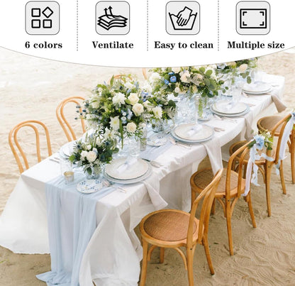 Fitable 6 Pack White Table Cloths 70x120 Inch for 6-8 Ft Rectangle Tables