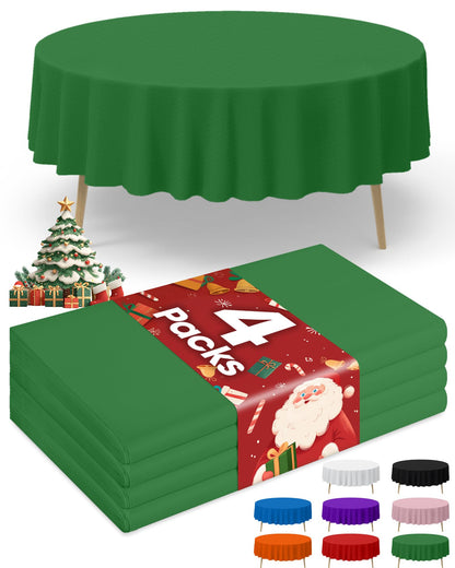 Niuara White Plastic Table Cloth - 4 Pack 54" × 108" Rectangle Disposable Tablecloths for 6FT Tables, Table Cover for Party, Holiday & Gathering Use