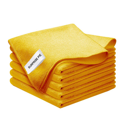 400 GSM Microfiber Cleaning Cloths, Ultra Absorbent, Thick, Lint Free Reusable Cleaning Cloths for Kitchen, Glass, Stainless Steel, Car Detailing & Household Cleaning, 6 Pack, 12" x 12"