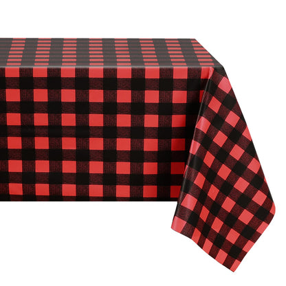 Romanstile Gingham Vinyl Tablecloth, Rectangle 54 x 78, Light Blue