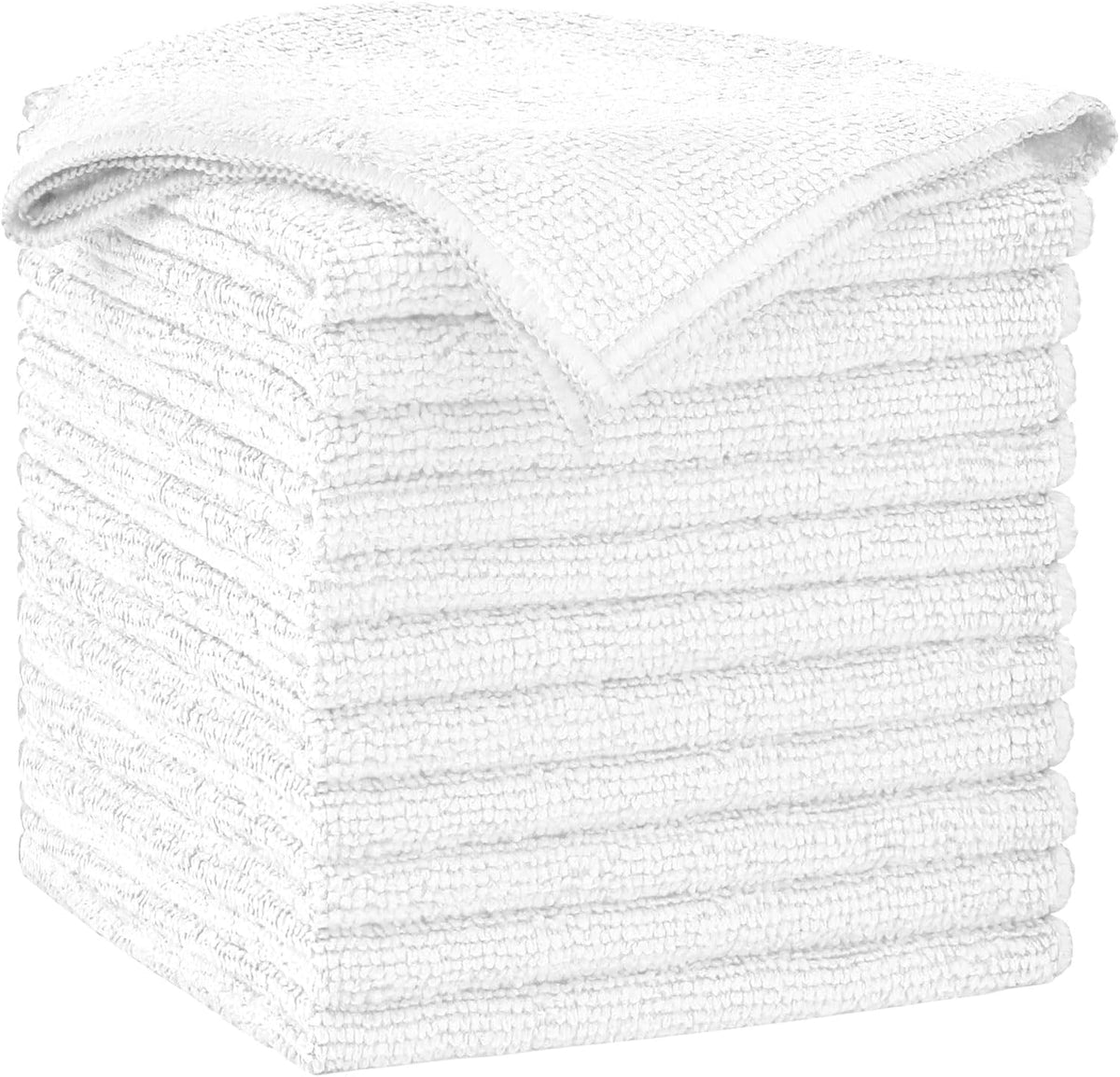 AIDEA White Microfiber Cleaning Cloth-12PK, Cleaning Rags 12"x 12" Reusable