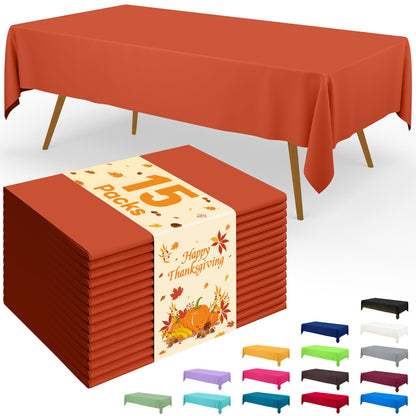 Smiry Plastic Disposable Waterproof Table Cloth - 54 x 108 Inch, 6 Packs