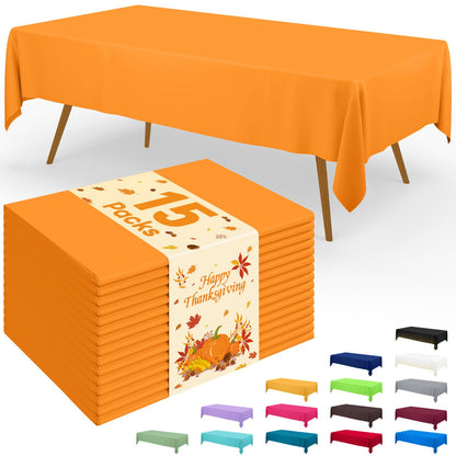 Smiry Plastic Disposable Waterproof Table Cloth - 54 x 108 Inch, 6 Packs