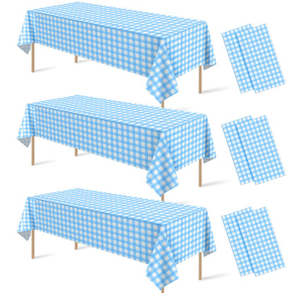 6 Pcs Sage Green Gingham Tablecloths, Checkered Table Covers 54 x 108 Inch