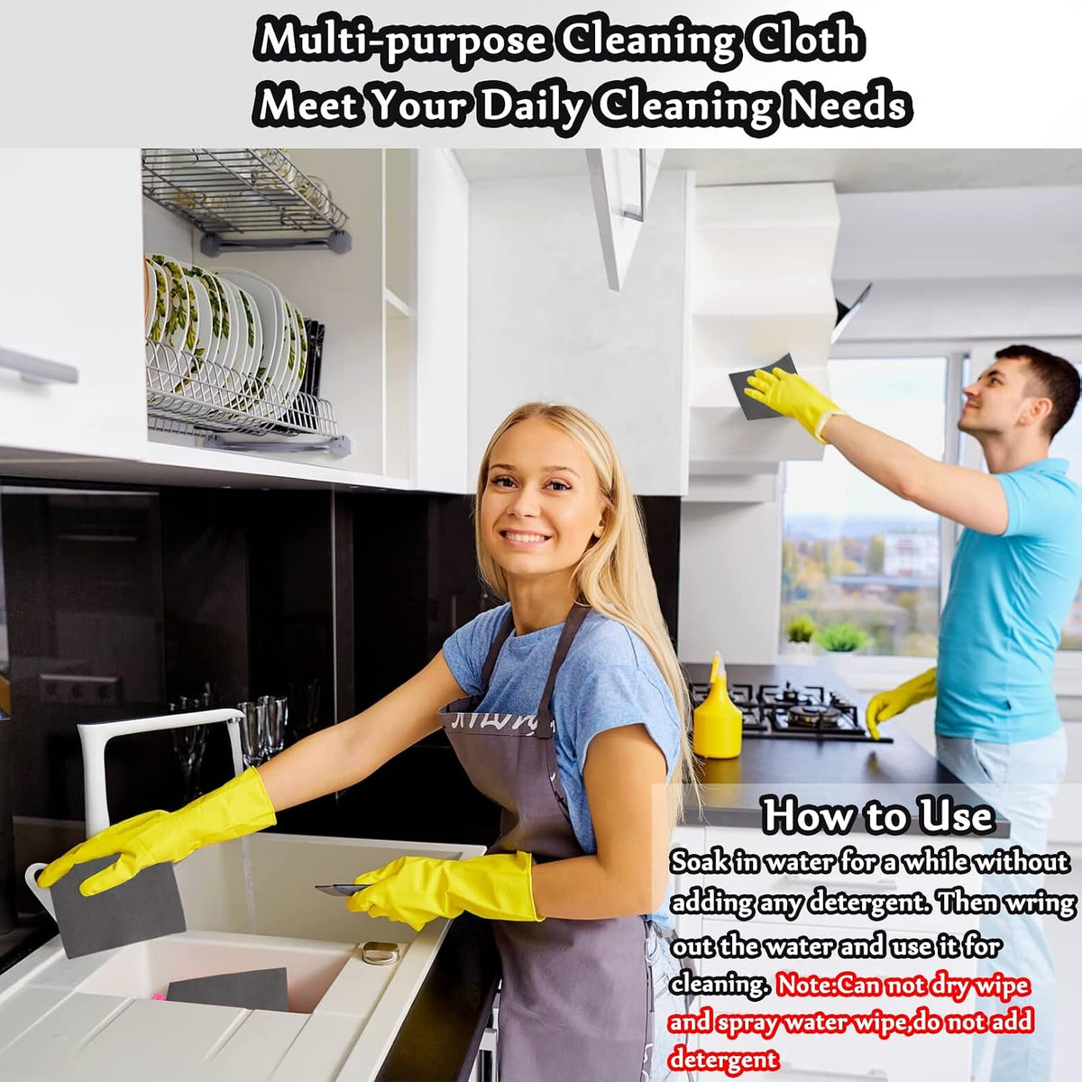 XANGNIER Thickened Magic Cleaning Cloth,Lint Free,11.8 * 11.8in,8 Pcs