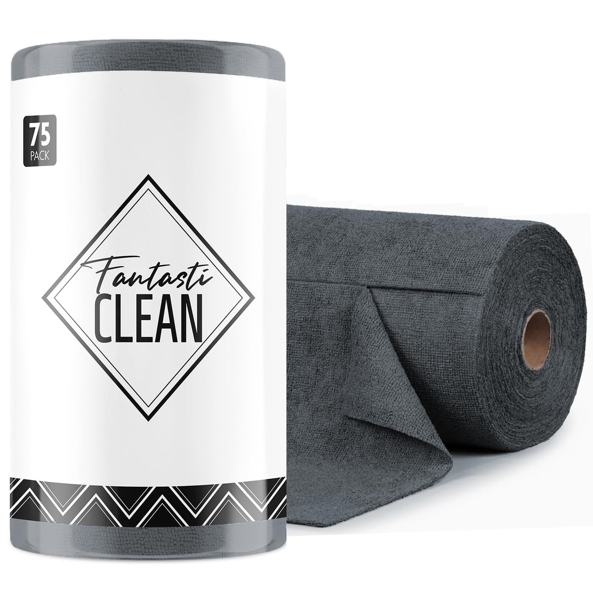 Fantasticlean Microfiber Cleaning Cloth Roll -75 Pack, 12" x 12" (Pink)