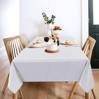 sancua 2 Pack White Table Cloth 60x102 Inch for 6 Feet Rectangle Tables