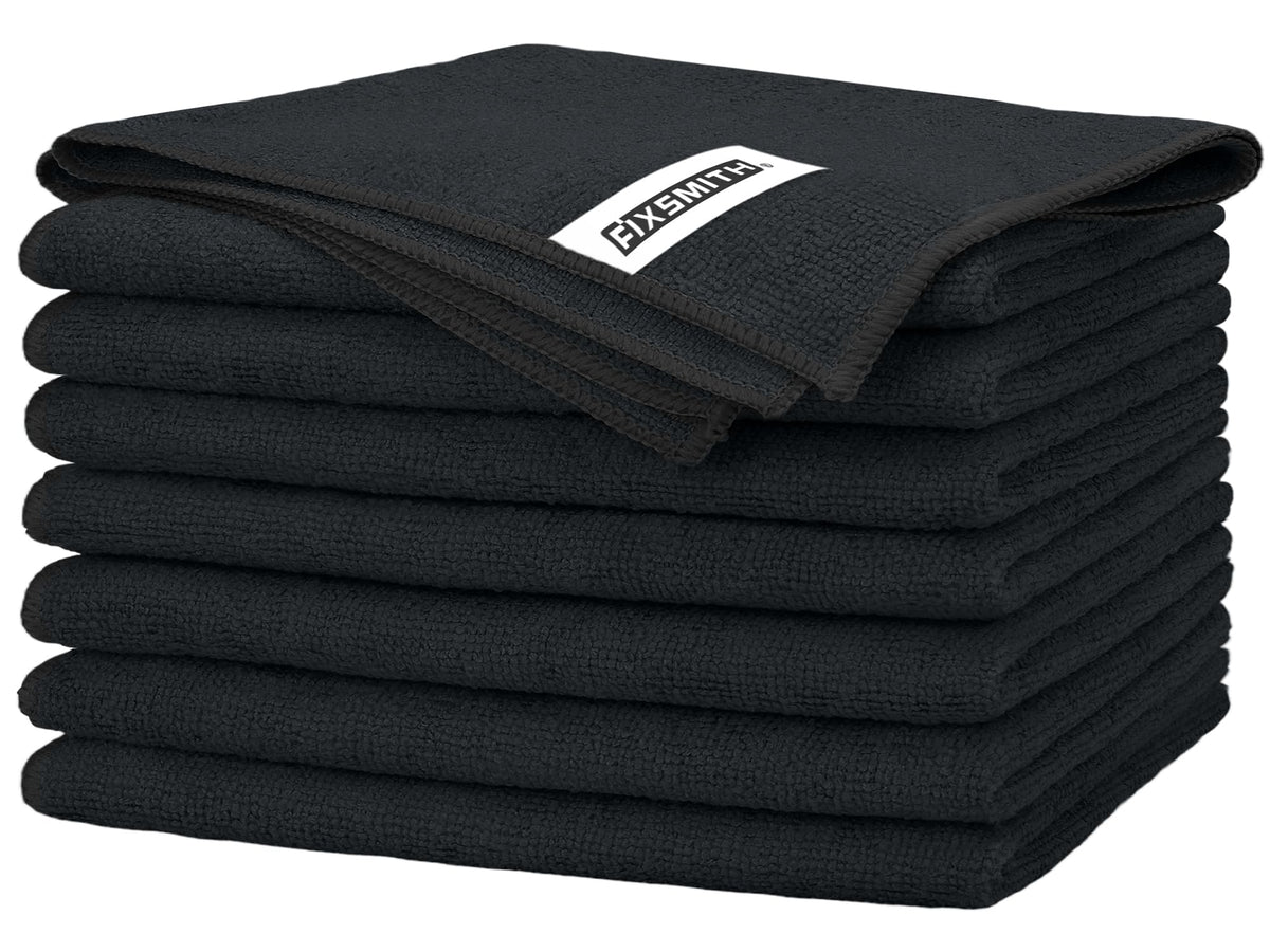 FIXSMITH Microfiber Cleaning Cloth - Pack of 8, Size: 12 x 16 in, Multi-Functional Cleaning Towels, Highly Absorbent Cleaning Rags, Lint-Free, Streak-Free Cleaning Cloths for Car Kitchen Home