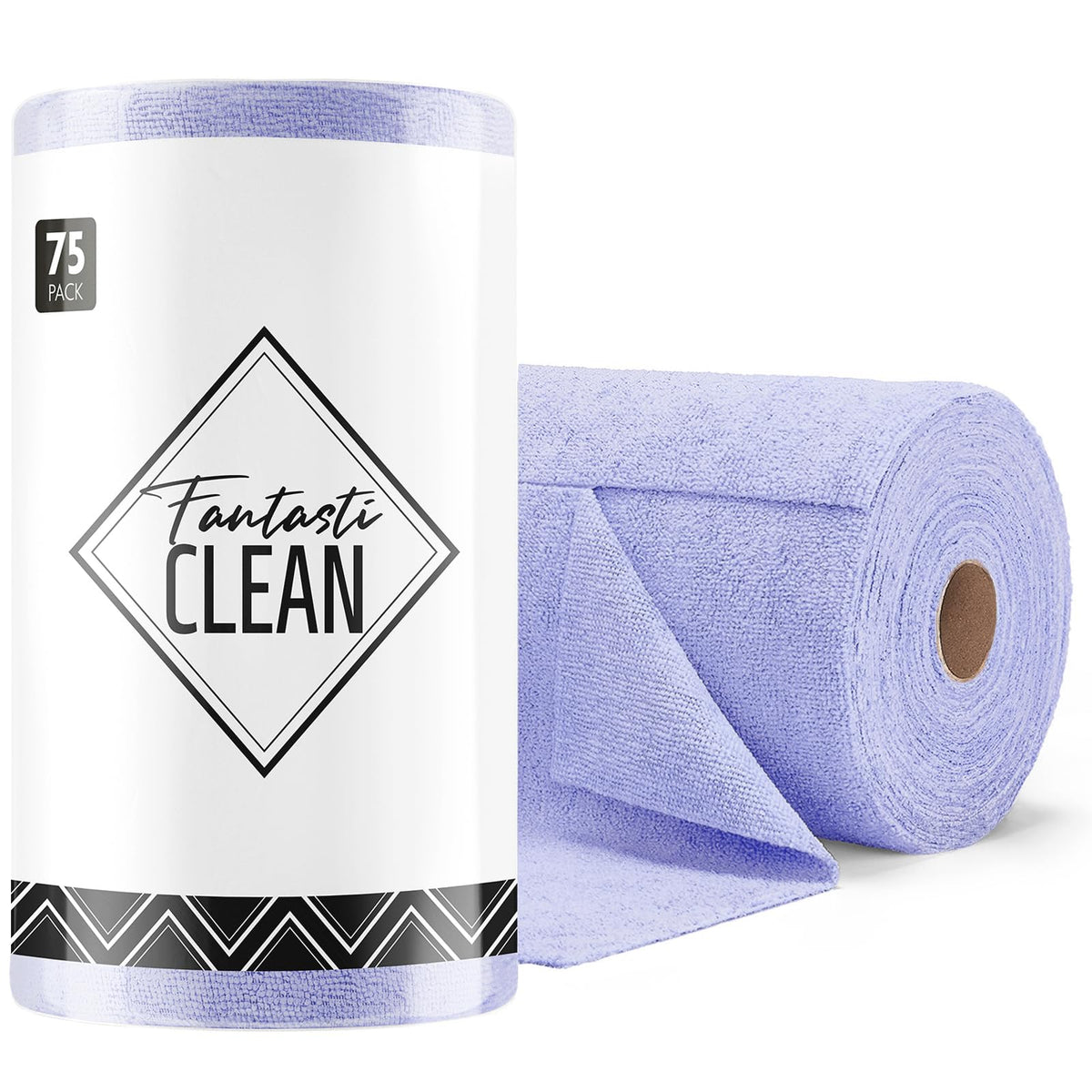 Fantasticlean Microfiber Cleaning Cloth Roll -75 Pack, 12" x 12" (Pink)