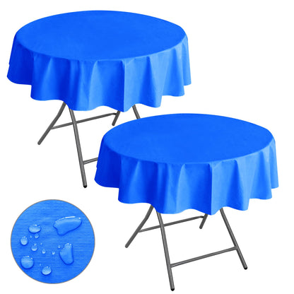 Waterproof Vinyl White Tablecloth With Flannel Backing 2 Pcs 60x120 In