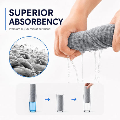 Veco Microfiber Cleaning Cloth Roll 80 PCS Gray, 12" x 12"