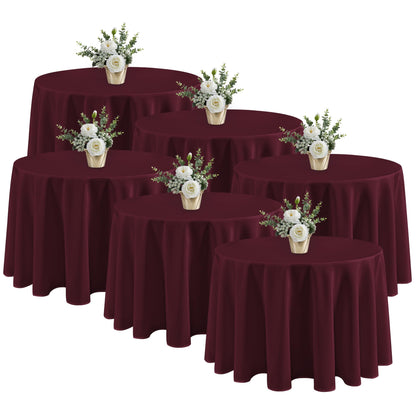 Fitable 6 Pack White Table Cloths 70x120 Inch for 6-8 Ft Rectangle Tables
