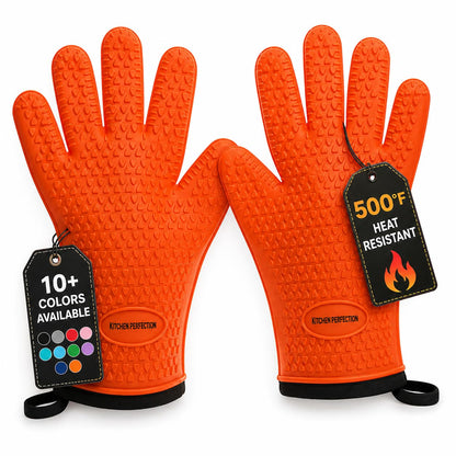 KITCHEN PERFECTION Smoker BBQ Grill Gloves -High Heat Resistant Oven Mitts