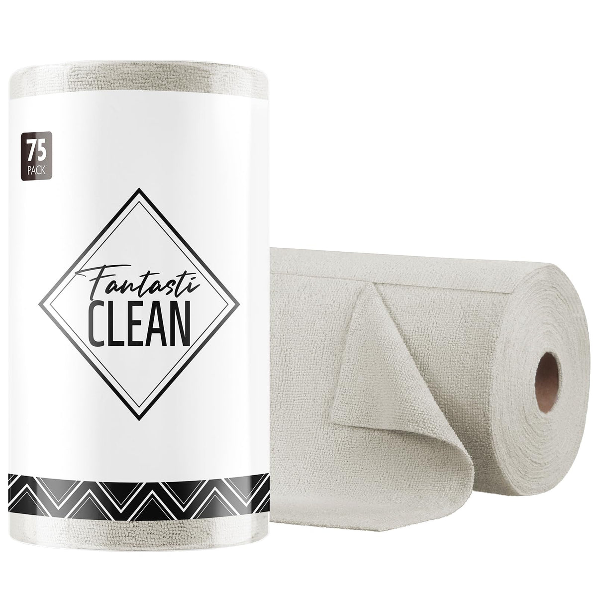 Fantasticlean Microfiber Cleaning Cloth Roll -75 Pack, 12" x 12" (Pink)
