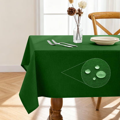 Pureegg Rectangle Linen Tablecloth Waterproof & Stain Resistant, Wrinkle-Free Table Cloth Adds Elegance and Protection, Ideal for Dining, Party, Wedding and Outdoor, 52 x 70 Inch, White