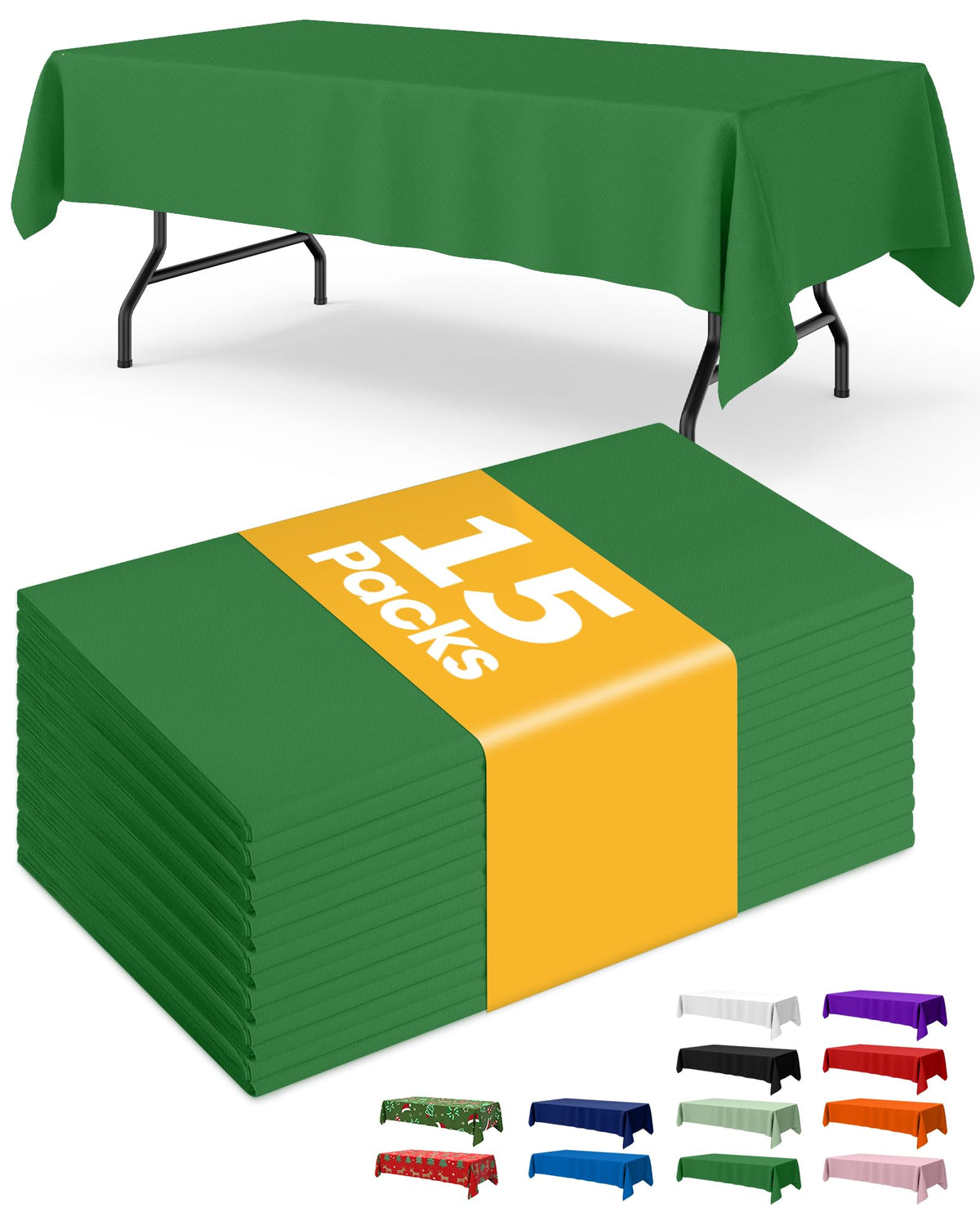 Niuara Black Plastic Table Cloth Rectangle Table 15 Pack, 54''×108'' Tablecloth for Graduation Decorations Class of 2025, Table Cloth for Disposable Use, Table Cover for Holiday Party, Gathering