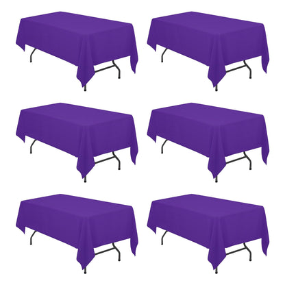 BRILLMAX 6 Pack White Tablecloths 60x126 Inch for 8ft Rectangle Tables
