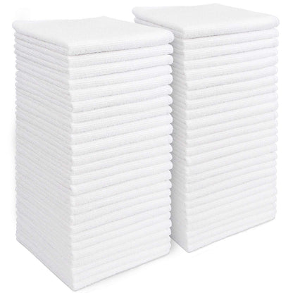 AIDEA White Microfiber Cleaning Cloth-12PK, Cleaning Rags 12"x 12" Reusable