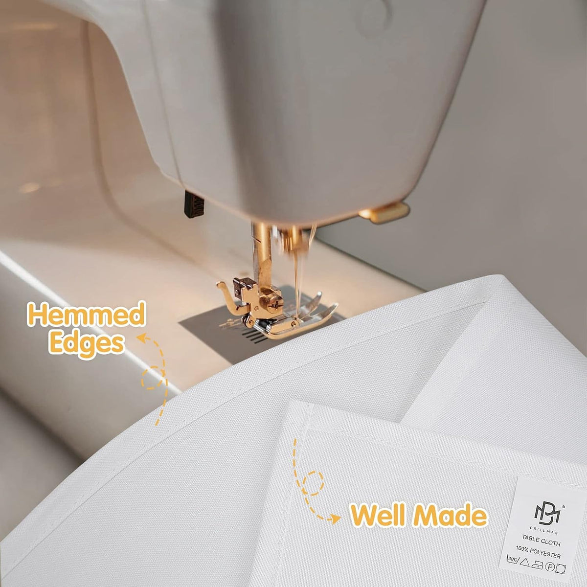 BRILLMAX 6 Pack White Tablecloths 60x126 Inch for 8ft Rectangle Tables