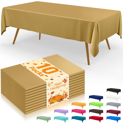 Smiry Plastic Disposable Waterproof Table Cloth - 54 x 108 Inch, 6 Packs