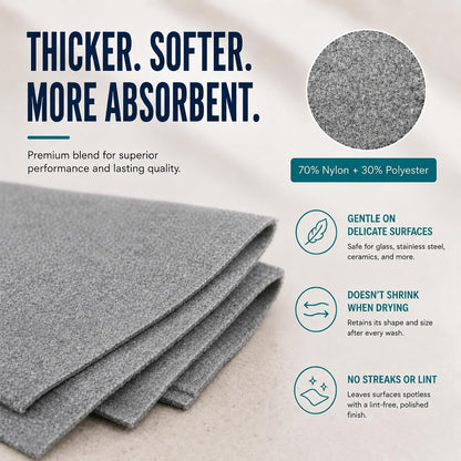 10Pcs Magic Cleaning Cloth, Streak-Free in One Wipe with Water Only(XXL)