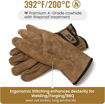 ONETIGRIS Welding Gloves,Fireproof Leather Work Gloves for Men/Women