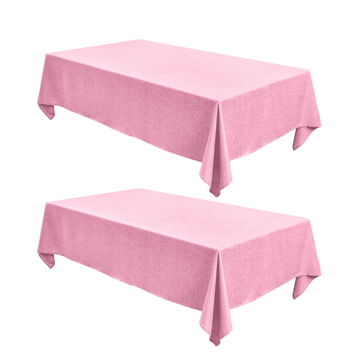 Fitable 2 Pack Linen Textured Rectangle Tablecloths, 52 x 70 Inch, Nature