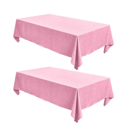 Fitable 2 Pack Linen Textured Rectangle Tablecloths, 52 x 70 Inch, Nature