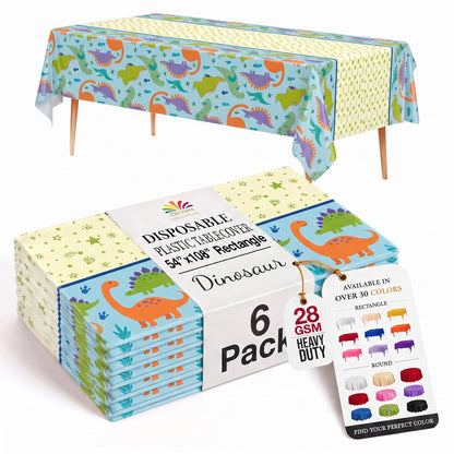 Exquisite Navy Plastic Table Cloth Disposable 6 Pack - 54 x 108 Inch Rectangle Tablecloth for 6 Foot Tables - Waterproof Table Cover for Party Wedding Birthday Graduation BBQ Catering