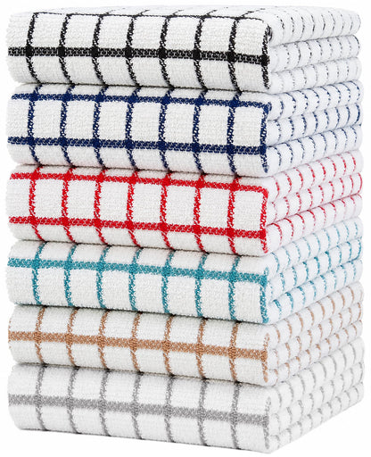 Bumble Dish Cloths (8-Pack), 100% Cotton Kitchen Towels, 12"x12" - Gray