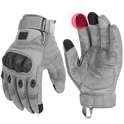 KEMIMOTO Tactical Gloves for Men, Touchscreen Motorcycle Gloves with Hard Shell & Palm Padding for Sports Motorcycle Cycling Tactical Airsoft Paintball Hunting Hiking
