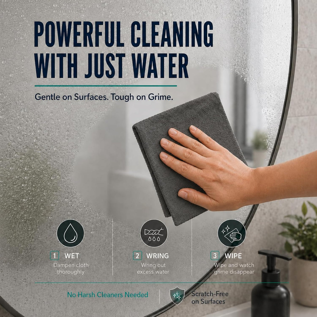 10Pcs Magic Cleaning Cloth, Streak-Free in One Wipe with Water Only(XXL)